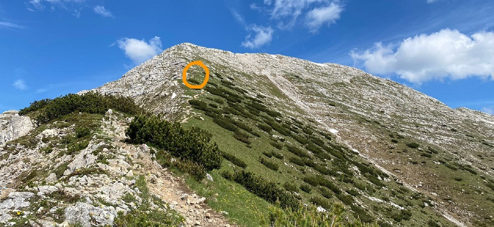 L'intervento sotto la cima del Portule L'intervento sotto la cima del Portule